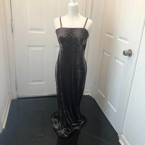 NWT Arianna Bronze Stretch Velvet Maxi Dress SZ 12